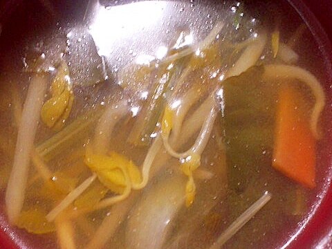 ヘルシー★にら＆もやしのたっぷり野菜スープ